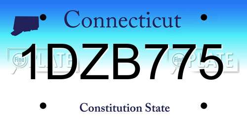 1DZB775 Connecticut License Plate