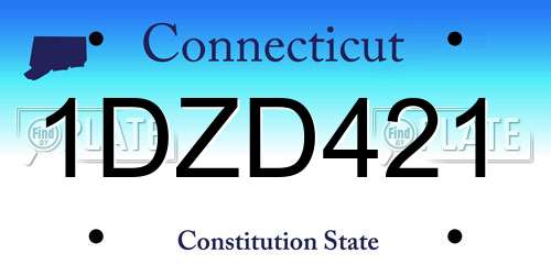 1DZD421 Connecticut License Plate