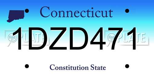 1DZD471 Connecticut License Plate