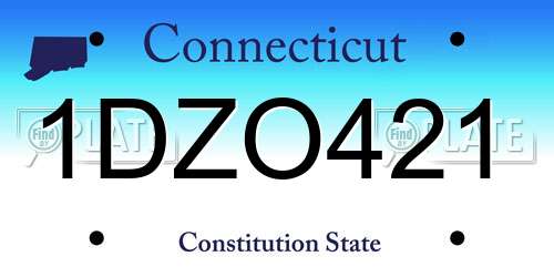 1DZO421 Connecticut License Plate