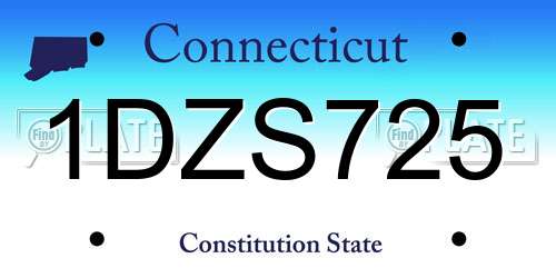 1DZS725 Connecticut License Plate