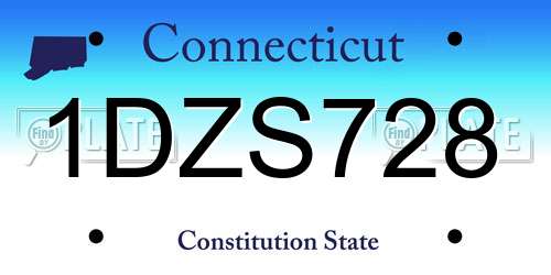 1DZS728 Connecticut License Plate