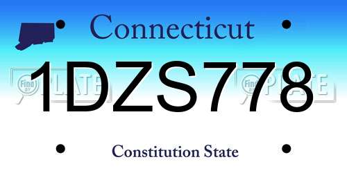 1DZS778 Connecticut License Plate