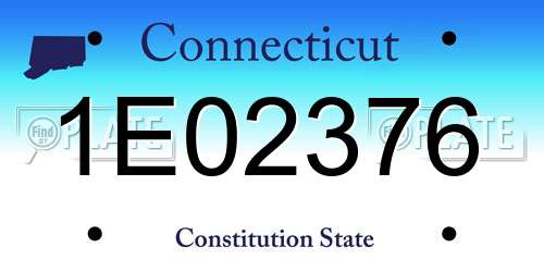 1E02376 Connecticut License Plate