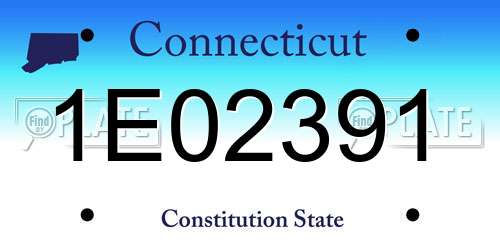 1E02391 Connecticut License Plate