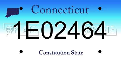 1E02464 Connecticut License Plate