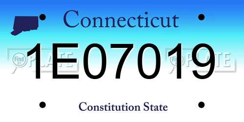 1E07019 Connecticut License Plate