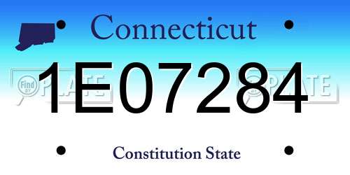 1E07284 Connecticut License Plate