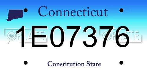 1E07376 Connecticut License Plate