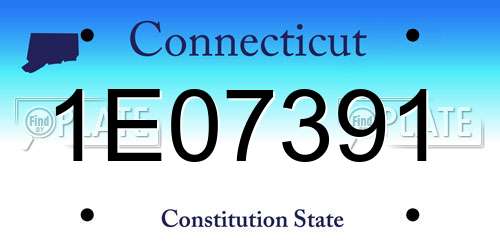 1E07391 Connecticut License Plate