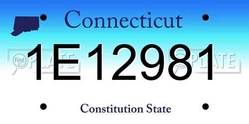 1E12981 Connecticut License Plate