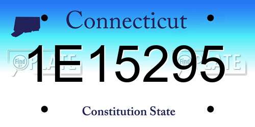 1E15295 Connecticut License Plate