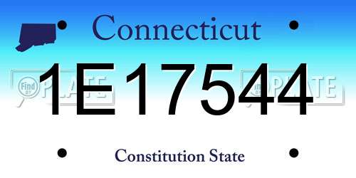 1E17544 Connecticut License Plate