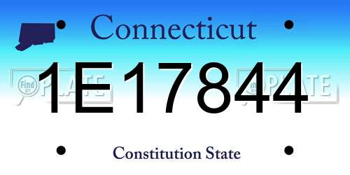 1E17844 Connecticut License Plate
