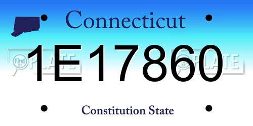 1E17860 Connecticut License Plate