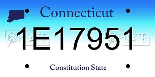 1E17951 Connecticut License Plate