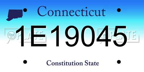 1E19045 Connecticut License Plate