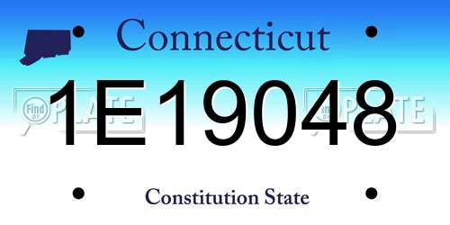 1E19048 Connecticut License Plate