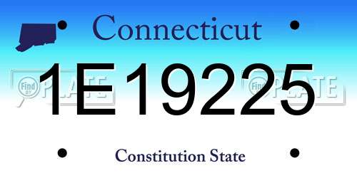 1E19225 Connecticut License Plate