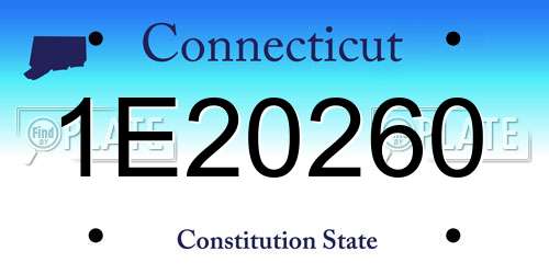 1E20260 Connecticut License Plate