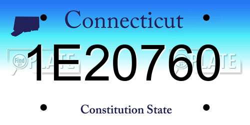 1E20760 Connecticut License Plate
