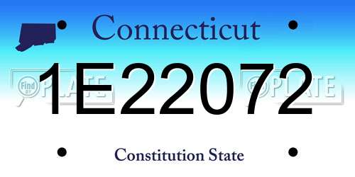 1E22072 Connecticut License Plate