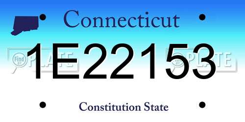 1E22153 Connecticut License Plate