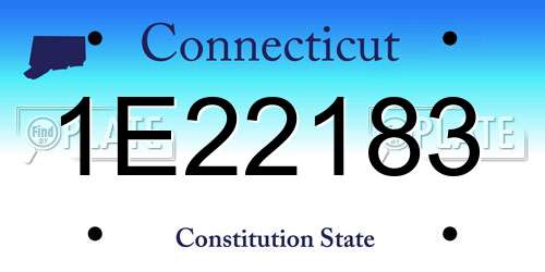 1E22183 Connecticut License Plate