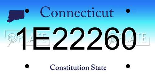 1E22260 Connecticut License Plate
