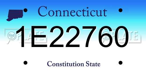 1E22760 Connecticut License Plate