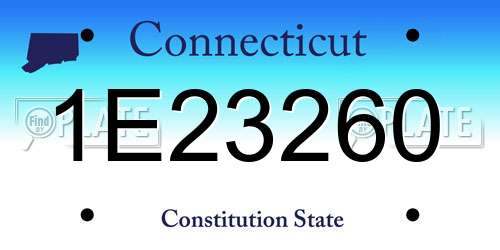 1E23260 Connecticut License Plate