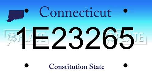 1E23265 Connecticut License Plate