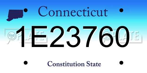 1E23760 Connecticut License Plate