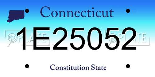 1E25052 Connecticut License Plate