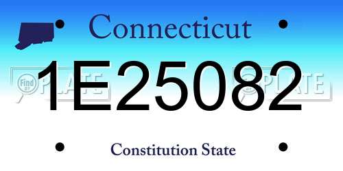 1E25082 Connecticut License Plate