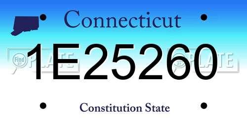 1E25260 Connecticut License Plate