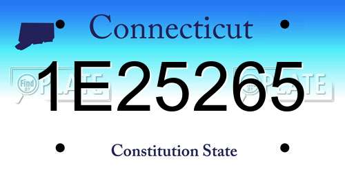 1E25265 Connecticut License Plate