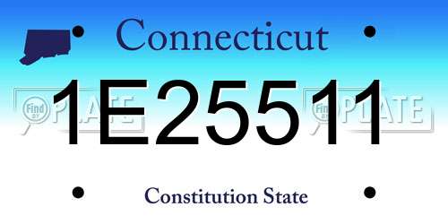 1E25511 Connecticut License Plate