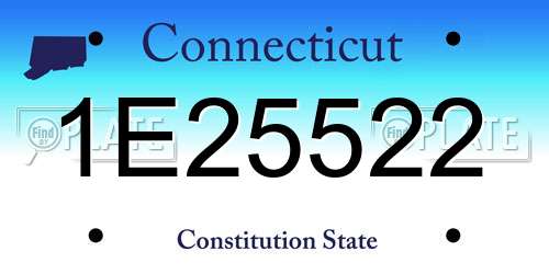 1E25522 Connecticut License Plate