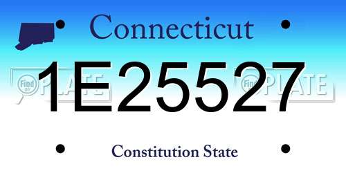 1E25527 Connecticut License Plate