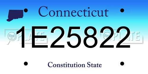 1E25822 Connecticut License Plate