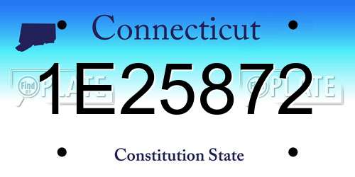 1E25872 Connecticut License Plate