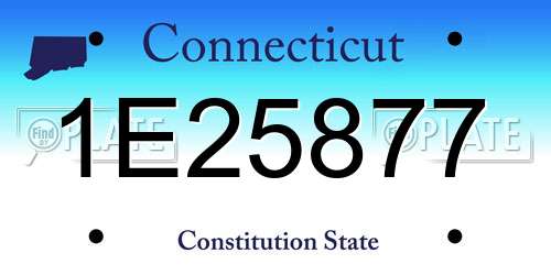 1E25877 Connecticut License Plate