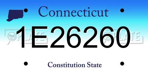 1E26260 Connecticut License Plate