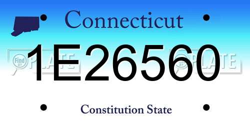 1E26560 Connecticut License Plate