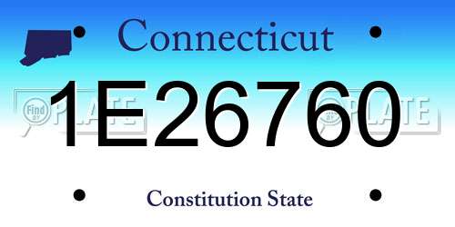 1E26760 Connecticut License Plate