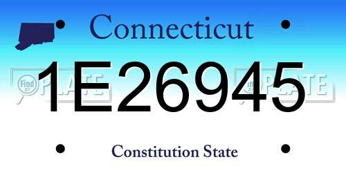1E26945 Connecticut License Plate