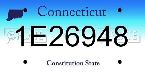 1E26948 Connecticut License Plate
