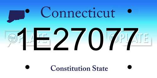 1E27077 Connecticut License Plate