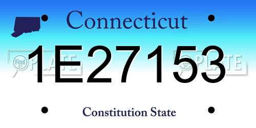 1E27153 Connecticut License Plate
